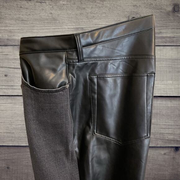 Abercrombie & Fitch Pants Women 18R Faux Leather Ankle Straight Ultra High Rise - Picture 10 of 16